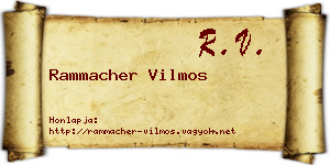 Rammacher Vilmos névjegykártya